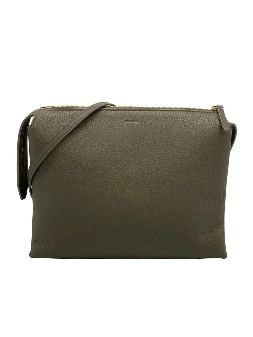The Row New Twin Khaki Leather Shoulder #373552T15B
